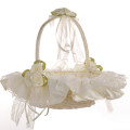 Fashion design satin decoration bridal party wedding flower girl basket